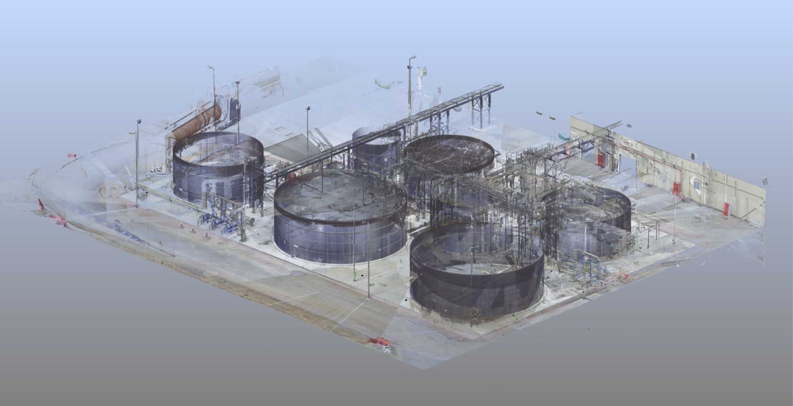 Point cloud of the plant created/registered in Faro Scene software